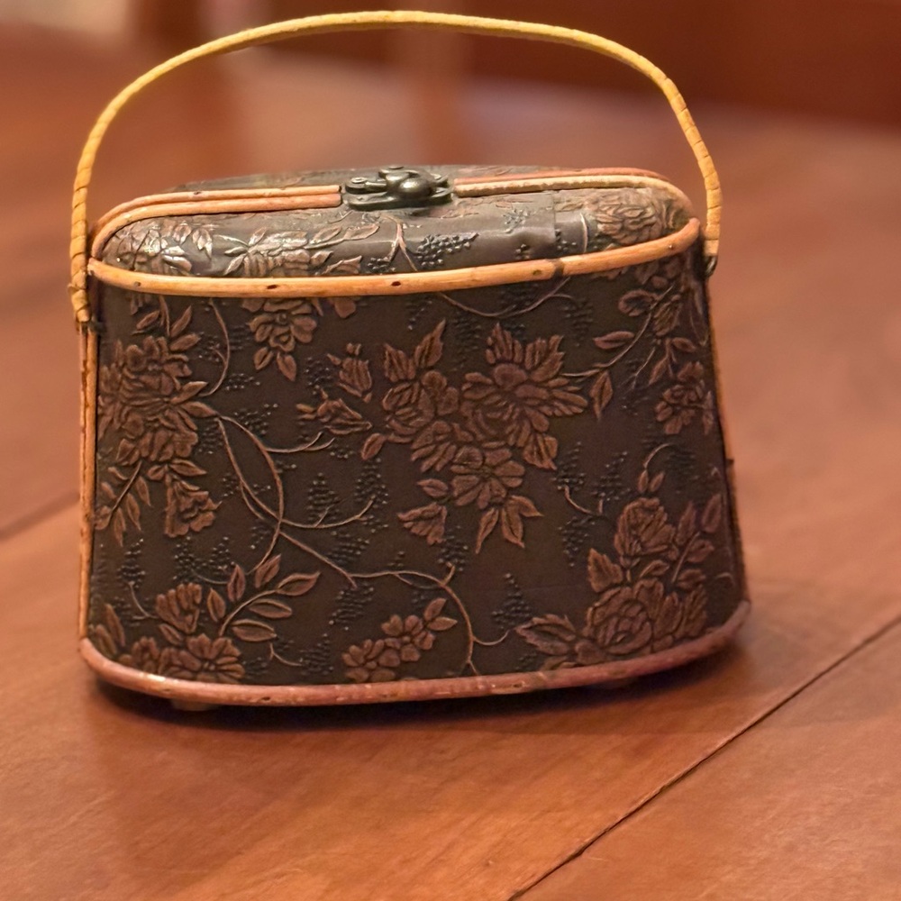 Vintage Wood and Ratan Handbag